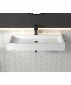 BERNSTEIN Vasque à Poser Ou Lavabo à Suspendre PB2143 En Solide Surface (Solid Stone) – Blanc Mat – 80 X 42 X 10 Cm -BERNSTEIN Shop 12442760 5