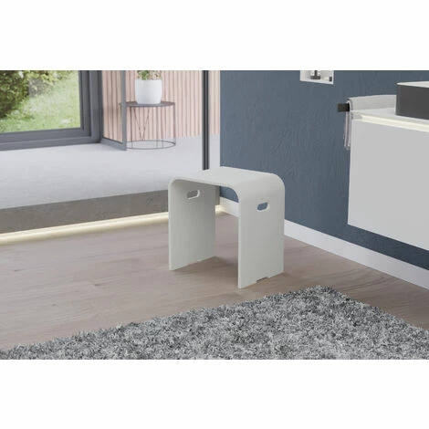 BERNSTEIN Tabouret De Douche PB4002 En Fonte Minérale - Blanc Mat 5 BERNSTEIN Tabouret De Douche PB4002 En Fonte Minérale - Blanc Mat – Image 3