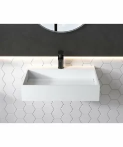 BERNSTEIN Vasque Murale PB2080 En Pierre Solide (Solid Surface) - 60 X 46 X 13 Cm - Blanc Mat -BERNSTEIN Shop 12442764 3