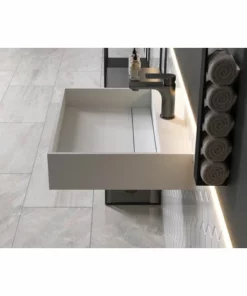 BERNSTEIN Vasque Murale PB2080 En Pierre Solide (Solid Surface) - 60 X 46 X 13 Cm - Blanc Mat -BERNSTEIN Shop 12442764 4