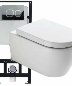 BERNSTEIN WC Suspendu Offre Spéciale Pack économique 1: NT2038 - Et Bâti-support G3004A Avec Plaque De Déclenchement: Modèle 4111 Satin