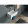 BERNSTEIN Lavabo Mural PB2078 En Pierre Solide (Solid Surface) - 50 X 30 X 22 Cm - Blanc Mat - Avec Porte-serviettes Intégré -BERNSTEIN Shop 12923411 1
