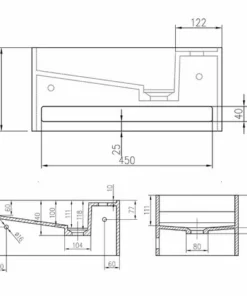 BERNSTEIN Lavabo Mural PB2078 En Pierre Solide (Solid Surface) - 50 X 30 X 22 Cm - Blanc Mat - Avec Porte-serviettes Intégré -BERNSTEIN Shop 12923411 4