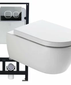BERNSTEIN WC Suspendu Offre Spéciale Pack économique 3: NT2039 - Et Bâti-support G3004A Avec Plaque De Déclenchement: Modèle 4111 Satin