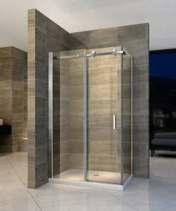 BERNSTEIN Paroi De Douche Fixe Et Porte Coulissante - Nano - EX802 - 80 X 120 X 195 Cm - Receveur Et épaisseur Du Verre En Option: Verre ESG De 6mm, Mit Acryl-Duschtasse (de)