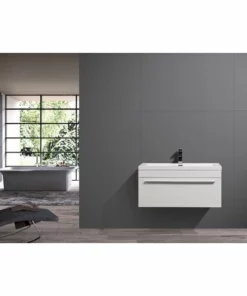BERNSTEIN Ensemble De Salle De Bain T900 Blanc, Vasque, Meuble Sous Vasque