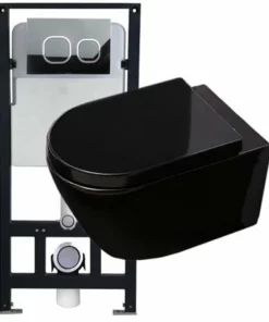 BERNSTEIN WC Suspendu Offre Spéciale Pack économique 12: B-8030 - Et Bâti-support G3004A Avec Plaque De Déclenchement: Modèle 4111 Satin