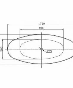 BERNSTEIN Baignoire îlot En Acrylique Sanitaire Effet Feuille D'or SIENA - 173 X 73 X 75 Cm -BERNSTEIN Shop 15903732 4
