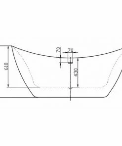 BERNSTEIN Baignoire îlot En Acrylique Sanitaire Effet Feuille D'or SIENA - 173 X 73 X 75 Cm -BERNSTEIN Shop 15903732 5