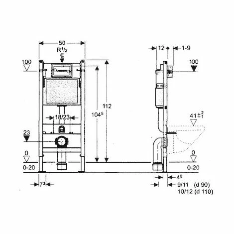 BERNSTEIN Bâti-support Geberit Duofix Basic 112 Cm, SPK UP100 + Delta 25 Blanc + Set Isolation Acoustique 4 BERNSTEIN Bâti-support Geberit Duofix Basic 112 Cm, SPK UP100 + Delta 25 Blanc + Set Isolation Acoustique – Image 2