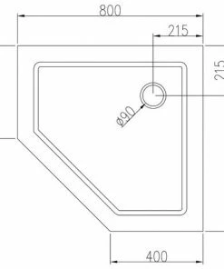 BERNSTEIN Receveur De Douche Pentagonal En Acrylique Sanitaire - 80 X 80 Cm - Avec Bonde D'écoulement -BERNSTEIN Shop 19975686 2