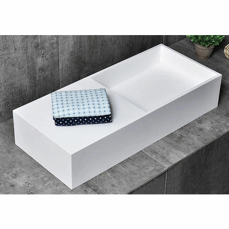 BERNSTEIN Vasque à Poser Ou Murale, TWG08, En Solid Surface (pierre Solide) - Blanc Mat - 75 X 32,5 X 15 Cm 4 BERNSTEIN Vasque à Poser Ou Murale, TWG08, En Solid Surface (pierre Solide) - Blanc Mat - 75 X 32,5 X 15 Cm – Image 2