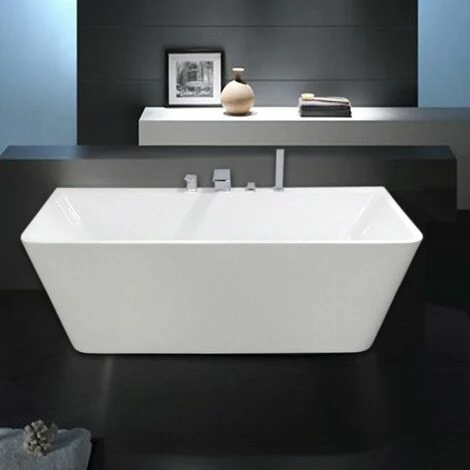 BERNSTEIN Baignoire îlot VENEZIA En Acrylique Blanc - 170x80cm - Robinetterie En Option: Sans Service De Prémontage, Avec Mitigeur 6080 Noir 3 BERNSTEIN Baignoire îlot VENEZIA En Acrylique Blanc - 170x80cm - Robinetterie En Option: Sans Service De Prémontage, Avec Mitigeur 6080 Noir