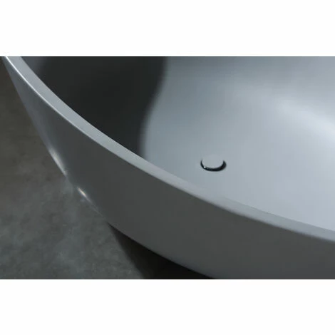 BERNSTEIN Baignoire îlot En Pierre Solide, Solide Surface, WAVE STONEgris Mat, 180 X 110cm : Sans Cache Supplémentaire 3 BERNSTEIN Baignoire îlot En Pierre Solide, Solide Surface, WAVE STONEgris Mat, 180 X 110cm : Sans Cache Supplémentaire – Image 2