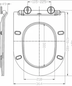 BERNSTEIN Siège Wc De Remplacement Plat Noir, Pour Nos Wc Suspendus CH1088, 1088R, B8030, NT2039, CT1099, CT1088 Ou NT2019 -BERNSTEIN Shop 54313449 3