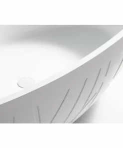 BERNSTEIN Baignoire îlot Design En Pierre Solide LEO - Blanc Mat - 180 X 85 X 52 Cm -BERNSTEIN Shop 54313454 4