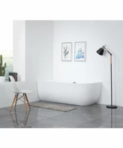 BERNSTEIN Baignoire îlot LENA CORNER En Acrylique Sanitaire Blanc Brillant - Installation à Gauche -170 X 75 Cm - Robinetterie En Option: Sans Robinet Mitigeur, Sans Siphon -BERNSTEIN Shop 54313475 3