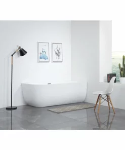 BERNSTEIN Baignoire îlot LENA CORNER En Acrylique Sanitaire Blanc Brillant - Installation à Droite -170 X 75 Cm - Robinetterie En Option: Sans Robinet Mitigeur, Sans Siphon -BERNSTEIN Shop 54313478 3