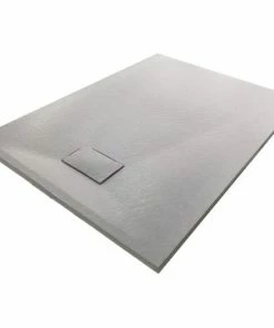 BERNSTEIN Receveur De Douche En SMC - 3,2 Cm De Hauteur - Gris Effet Béton - Dimensions Et Accessoires Sélectionnables: Sans Système D‘évacuation, 90x90cm (en)