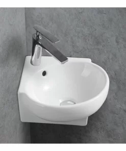 BERNSTEIN Petit Lave-mains En Céramique Sanitaire KW198A - 39,5 X 36,5 X 14 Cm - Blanc Brillant: Sans Bonde Pop Up