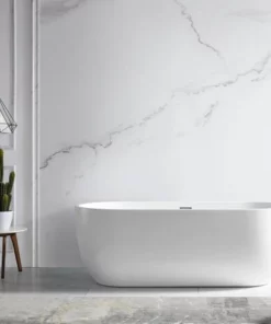 BERNSTEIN Baignoire Autoportante LENA En Acrylique Blanc Brillant - 170 X 75 Cm - Robinetterie En Option: Sans Robinet Mitigeur, Sans Siphon