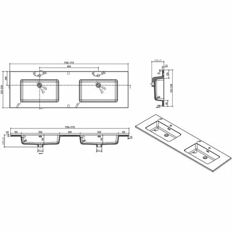 BERNSTEIN Ensemble Pour Salle De Bain EDGE 1700 - Dans Différentes Couleurs - Armoire De Toilette Et Colonne En Option: Sans Miroir, Sans Meuble Mural, Béton, Blanc Brillant 6 BERNSTEIN Ensemble Pour Salle De Bain EDGE 1700 - Dans Différentes Couleurs - Armoire De Toilette Et Colonne En Option: Sans Miroir, Sans Meuble Mural, Béton, Blanc Brillant – Image 4