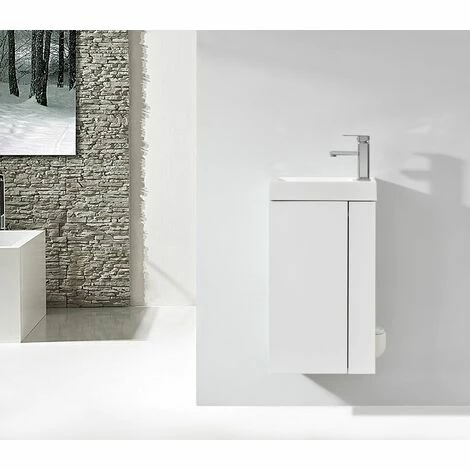 BERNSTEIN Lave-mains Pour WC Ou Petite Salle De Bain Compact 400 - Blanc Mat -armoire De Toilette Et Miroir En Option: Sans Miroir, Sans Bonde Pop Up, Brosse WC à Gauche 5 BERNSTEIN Lave-mains Pour WC Ou Petite Salle De Bain Compact 400 - Blanc Mat -armoire De Toilette Et Miroir En Option: Sans Miroir, Sans Bonde Pop Up, Brosse WC à Gauche – Image 3