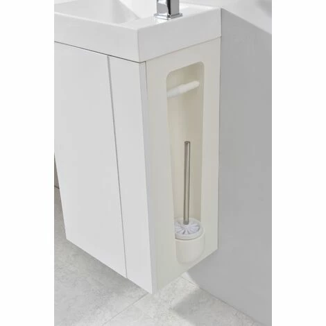 BERNSTEIN Lave-mains Pour WC Ou Petite Salle De Bain Compact 400 - Blanc Mat -armoire De Toilette Et Miroir En Option: Sans Miroir, Sans Bonde Pop Up, Brosse WC à Gauche 7 BERNSTEIN Lave-mains Pour WC Ou Petite Salle De Bain Compact 400 - Blanc Mat -armoire De Toilette Et Miroir En Option: Sans Miroir, Sans Bonde Pop Up, Brosse WC à Gauche – Image 5