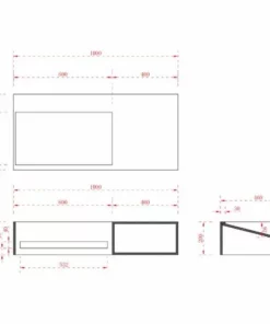 BERNSTEIN Vasque Murale Avec Espace De Rangement TWG62 - Solid Surface - Largeur Sélectionnable: 100 Cm -BERNSTEIN Shop 54313605 3