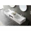 BERNSTEIN Double Vasque Murale En Solid Surface / Pierre Solide TWG235 - Blanc Mat - 150 X 45 X 20 Cm -BERNSTEIN Shop 54313606 1