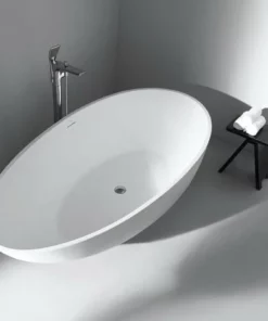 BERNSTEIN Baignoire îlot Design En Pierre Solide VIGO - Blanc Mat - Dimensions Sélectionnables: 150 X 75 Cm (de) -BERNSTEIN Shop 54313610 3