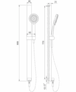 BERNSTEIN Set De Douche Barre De Douche NT127B Avec Coude De Raccordement Intégré / Douchette à Main / Flexible De Douche En Option: Sans Flexible, Sans Douchette -BERNSTEIN Shop 54313614 3