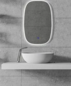 BERNSTEIN Vasque à Poser RELAX En Pierre Solide (Solid Surface) - Couleur En Option: Blanc Mat, Sans Bonde Pop Up, Sans Cache Supplémentaire