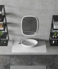 BERNSTEIN Vasque à Poser RELAX En Pierre Solide (Solid Surface) - Couleur En Option: Blanc Mat, Sans Bonde Pop Up, Sans Cache Supplémentaire -BERNSTEIN Shop 54313658 3