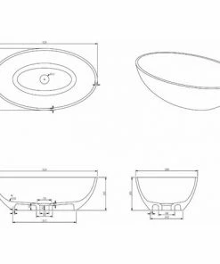 BERNSTEIN Vasque à Poser RELAX En Pierre Solide (Solid Surface) - Couleur En Option: Blanc Mat, Sans Bonde Pop Up, Sans Cache Supplémentaire -BERNSTEIN Shop 54313658 4