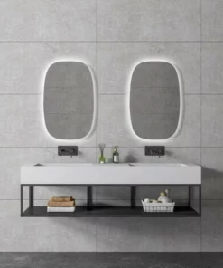 Console Métallique Suspendue Pour Vasque 150S - Noir Mat - Convient à La Double Vasque BERNSTEIN TWG16