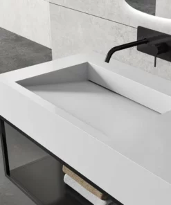 Console Métallique Suspendue Pour Vasque 150S - Noir Mat - Convient à La Double Vasque BERNSTEIN TWG16 -BERNSTEIN Shop 54313696 4