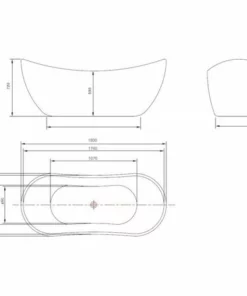 BERNSTEIN Baignoire îlot VIENA En Acrylique Sanitaire Blanc Brillant - 180 X 80 Cm - Robinetterie En Option: Sans Robinet Mitigeur, Sans Siphon -BERNSTEIN Shop 54313758 5