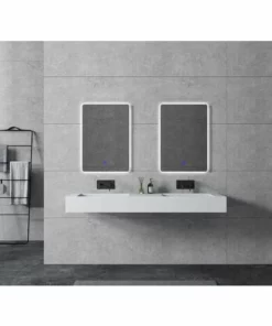 BERNSTEIN Lavabo Mural En Fonte Minérale TWG16 - 153 X 45 X 15 Cm - Couleur Au Choix - Base En Acier Inoxydable Noir Mat En Option: Blanc Mat, Sans Console Métallique -BERNSTEIN Shop 54313815 3
