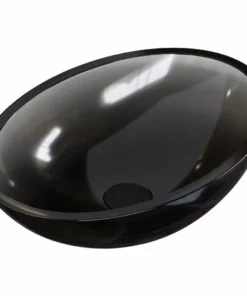 BERNSTEIN Vasque à Poser TWA62 En Résine Synthétique Transparente - 50 X 35 X 15 Cm - Noir Brillant: Sans Bonde Pop Up, Ohne Blende (de) -BERNSTEIN Shop 54313990 3