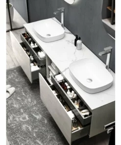 BERNSTEIN Ensemble De Meubles De Salle De Bain INALCO 1900 Gris Effet Béton - Miroir En Option: Sans Miroir, Sans Trous Pré-percés Pour La Robinetterie -BERNSTEIN Shop 54314112 3