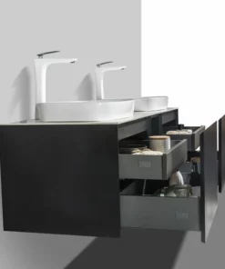 BERNSTEIN Ensemble De Meubles De Salle De Bain INALCO 1500 - Noir Revêtement En Poudre - Miroir En Option: Sans Miroir, Sans Trous Pré-percés Pour La Robinetterie -BERNSTEIN Shop 54314147 3