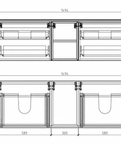 BERNSTEIN Ensemble De Meubles De Salle De Bain INALCO 1500 - Noir Revêtement En Poudre - Miroir En Option: Sans Miroir, Sans Trous Pré-percés Pour La Robinetterie -BERNSTEIN Shop 54314147 5