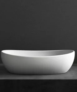 BERNSTEIN Vasque à Poser TWA85 En Solid Surface - Blanc Mat -- 50 X 32 X 14 Cm: Sans Bonde Pop Up, Sans Cache Supplémentaire -BERNSTEIN Shop 54314180 3