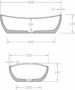 BERNSTEIN Vasque à Poser TWA85 En Solid Surface - Blanc Mat -- 50 X 32 X 14 Cm: Sans Bonde Pop Up, Sans Cache Supplémentaire -BERNSTEIN Shop 54314180 4