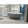 BERNSTEIN Baignoire îlot En Solid Surface RELAX - Gris/blanc - 176x103cm: Sans Cache Supplémentaire