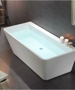 BERNSTEIN Baignoire îlot VENEZIA Acrylique Blanc Brillant - 170 X 80 Cm - Accessoires En Option: Sans Robinet Mitigeur, Sans Siphon