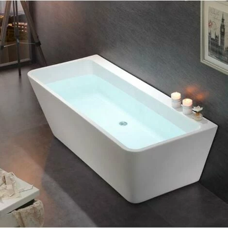 BERNSTEIN Baignoire îlot VENEZIA Acrylique Blanc Brillant - 170 X 80 Cm - Accessoires En Option: Sans Robinet Mitigeur, Sans Siphon 3 BERNSTEIN Baignoire îlot VENEZIA Acrylique Blanc Brillant - 170 X 80 Cm - Accessoires En Option: Sans Robinet Mitigeur, Sans Siphon