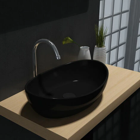 BERNSTEIN Vasque à Poser En Pierre Solide (Solide Stone) PB2004B En Noir Mat - 55 X 35 X 14,5 Cm: Sans Cache Supplémentaire 3 BERNSTEIN Vasque à Poser En Pierre Solide (Solide Stone) PB2004B En Noir Mat - 55 X 35 X 14,5 Cm: Sans Cache Supplémentaire