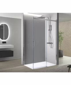 BERNSTEIN Paroi De Douche Fixe Et Porte Coulissante DX806A FLEX - Revêtement Nano Et Verre De Sécurité ESG - Largeur Sélectionnable: 100cm, 70cm